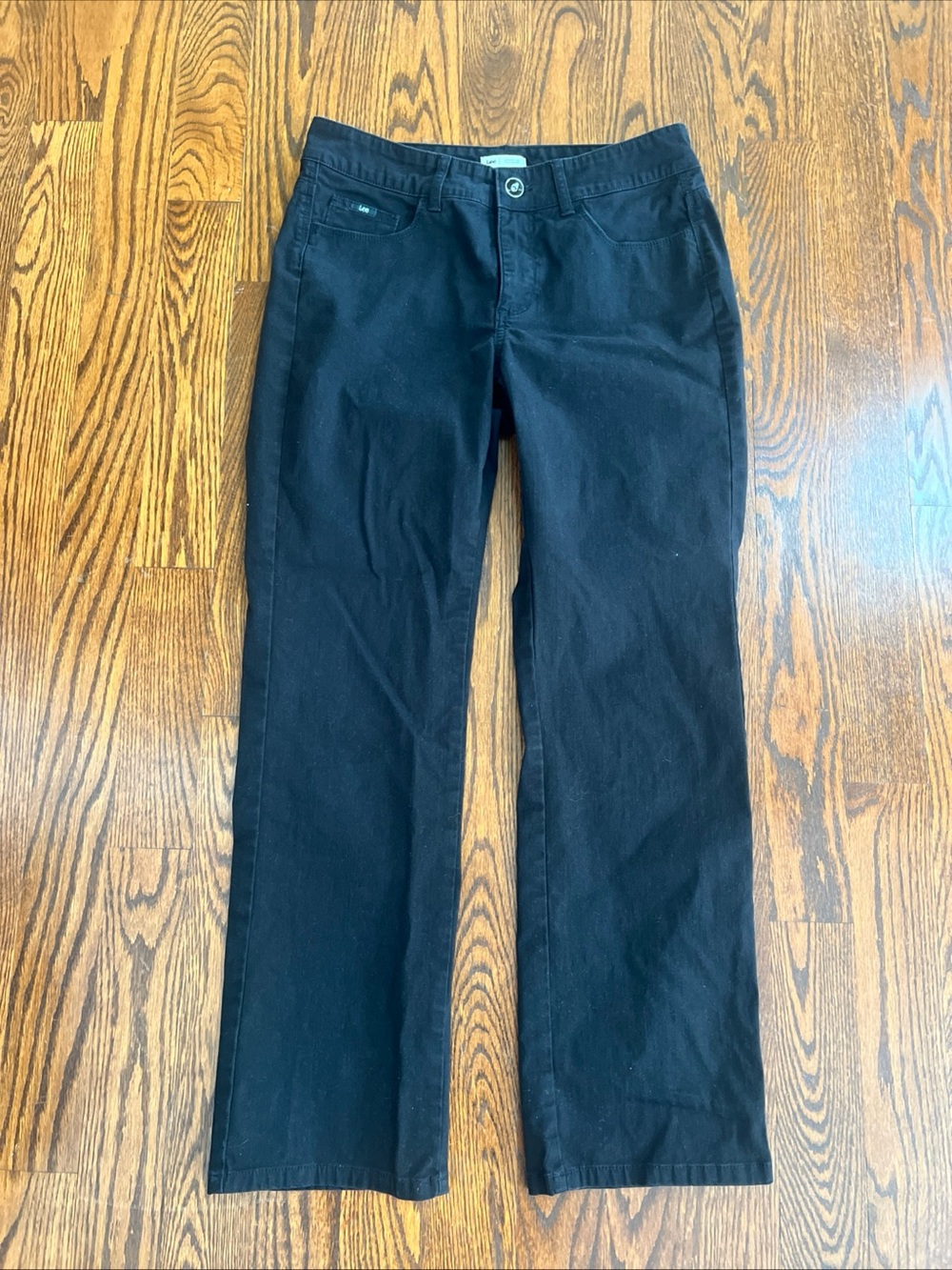 Lee Womens Straight Leg Lower On The Waist Black Jeans 10